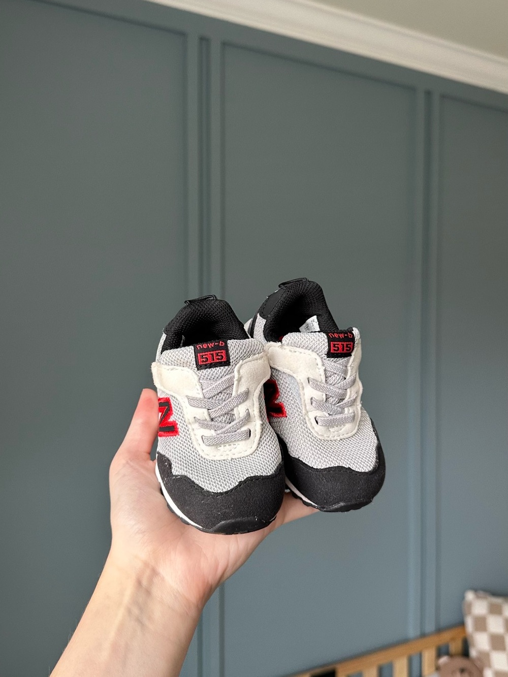 New Balance Kids Grey, Black & Red 515 Sneakers